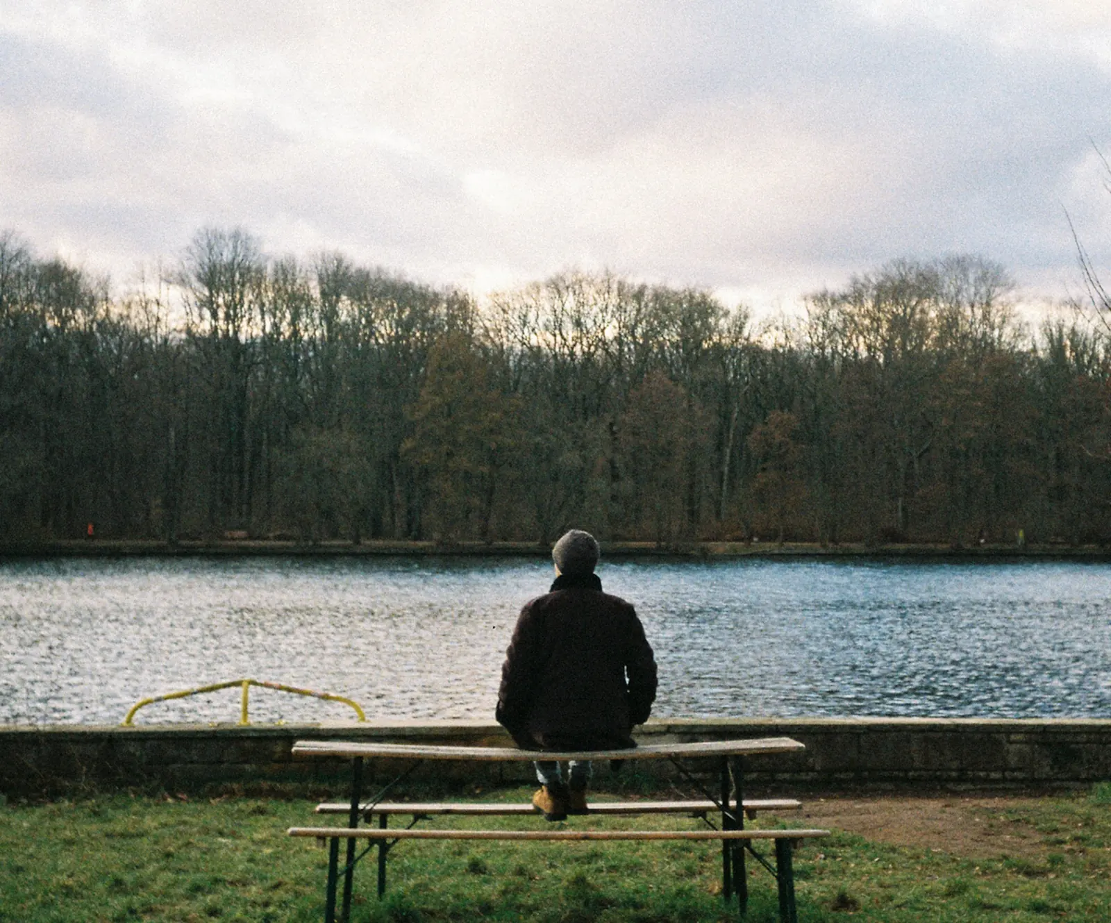 Sitting by the river near Funkhaus
